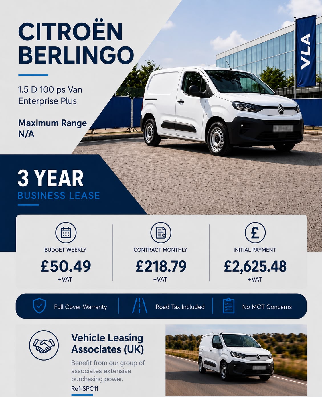 Citroën Berlingo van — 3 year business lease example