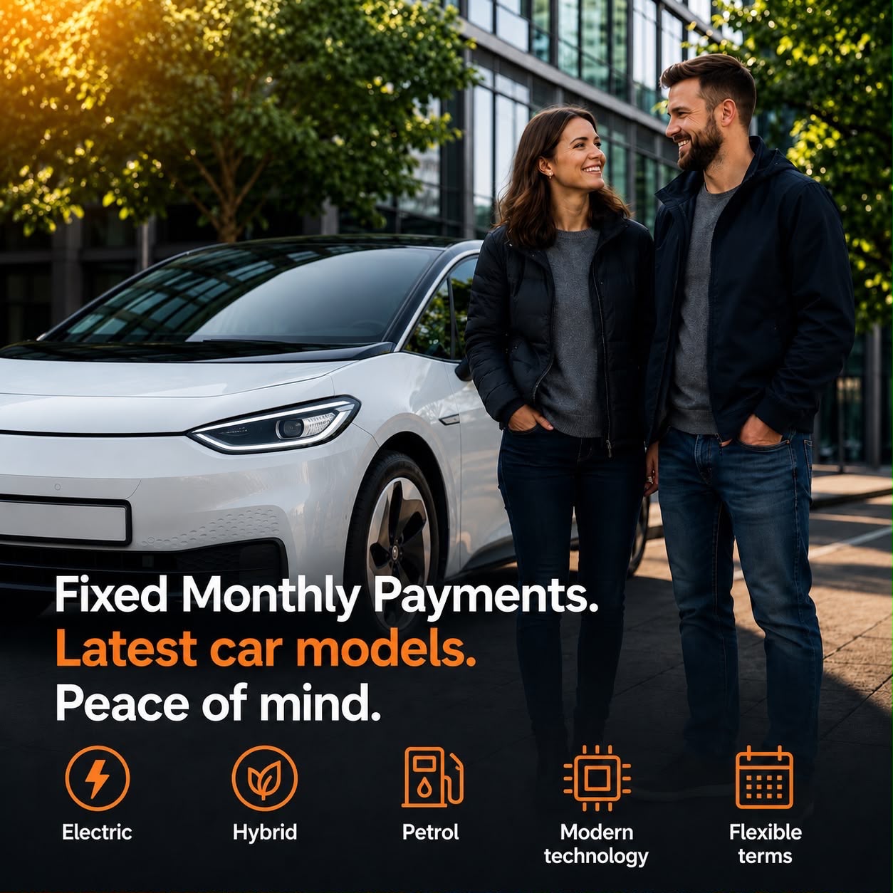 Electric car leasing — fixed monthly payments